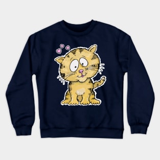 Cute lovable cartoon kitty cat Crewneck Sweatshirt